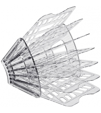 Лоток для бумаг 7-ми секционный тонированный серый