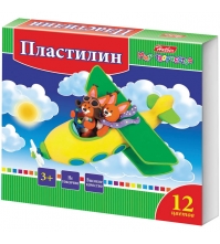 Пластилин Ушастики 12 цветов, 240г, со стеком