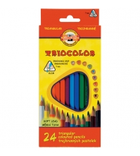 Карандаши TRIOCOLOR 24цв., трехгран., заточен., европодвес