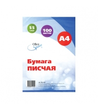 Бумага писчая OfficeSpace, А4, 100л, 55 г/м2, нелинованная