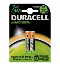 Аккумулятор HR03 DURACELL  750mAh 2BL